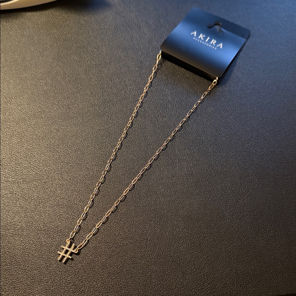 AKIRA Gold Hashtag Necklace